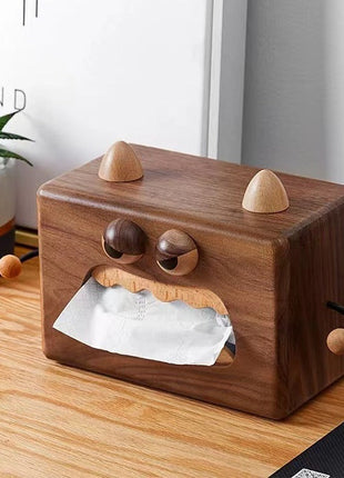 Kreative Monster Taschentuchbox aus Walnussholz | Lustige Kosmetiktücherbox | Gopure Studio Gopure Studio