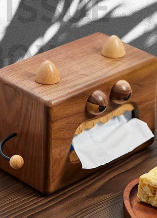 Kreative Monster Taschentuchbox aus Walnussholz | Lustige Kosmetiktücherbox | Gopure Studio Gopure Studio