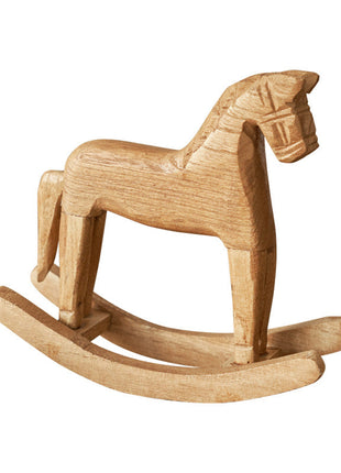 Klassisches Schaukelpferd aus Holz im skandinavischen Stil | Handgefertigte Deko-Figur aus Kiefernholz | Gopure Studio Gopure Studio
