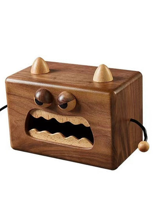 Kreative Monster Taschentuchbox aus Walnussholz | Lustige Kosmetiktücherbox | Gopure Studio Gopure Studio