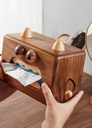 Kreative Monster Taschentuchbox aus Walnussholz | Lustige Kosmetiktücherbox | Gopure Studio Gopure Studio