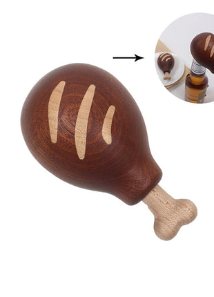 Kreativer Flaschenöffner "Hähnchenkeule" aus Ebenholz | Magnetischer Kapselheber | Gopure Studio Gopure Studio