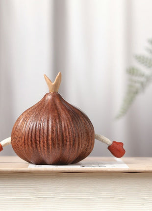 Süßer Kastanien-Elf Kantenhocker aus Massivholz | Kreative Wichtel Holzfigur | Gopure Studio Gopure Studio