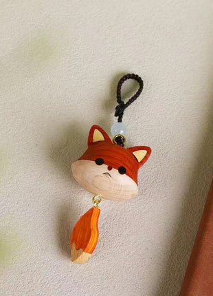 Handgefertigter Fuchs-Anhänger aus Holz – Niedliche Deko für Schlüssel & Tasche, Nachhaltiges Holz-Kunsthandwerk Gopure Studio