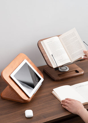 Ergonomischer Premium-Buchständer aus Massivholz | 360° Drehbarer Laptop- & iPad-Halter für den Schreibtisch | Gopure Studio Gopure Studio