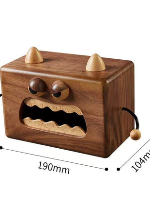 Kreative Monster Taschentuchbox aus Walnussholz | Lustige Kosmetiktücherbox | Gopure Studio Gopure Studio